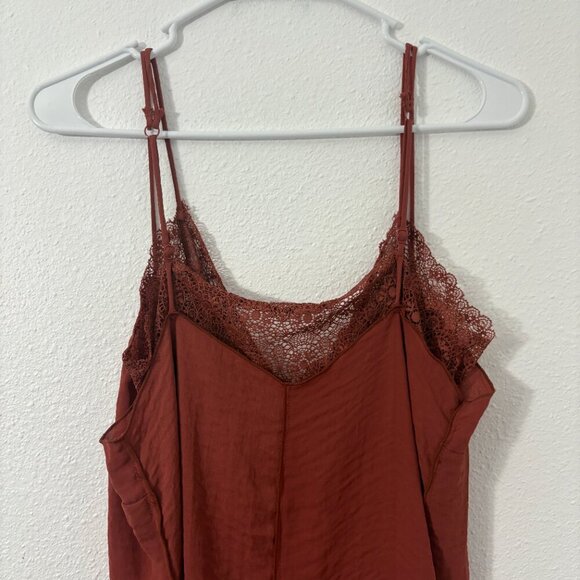 Free People Gigi Slip Dress with Bralette Rosewood Size Medium Midi Flowy - Picture 5 of 10